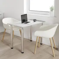 AKKE Beton Küchentisch mit chrom beine LxBxH: 80x50x74 cm