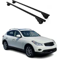 Omtec Dachquerträger für Infiniti QX50, Baujahre 2013-2024, in schwarzem Finish