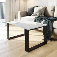 AKKE Hellgrau Couchtisch mit schwarzen Beinen LxBxH: 80x35x45 cm