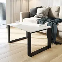 AKKE Weiss Craft Couchtisch mit schwarzen Beinen LxBxH: 100x50x55 cm