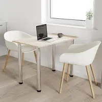AKKE Sonoma Küchentisch mit chrom beine LxBxH: 80x60x74 cm