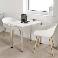 AKKE Weiss Craft Küchentisch mit chrom beine LxBxH: 120x60x74 cm