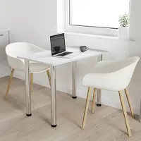 AKKE Hellgrau Küchentisch mit chrom beine LxBxH: 120x60x74 cm