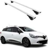 Omtec Dachgepäckträger, Querstange, für Renault Clio Grandtour, Baujahr 2012-2019, Farbe: Silber