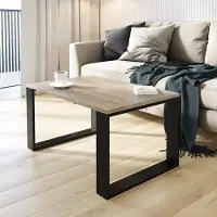 AKKE Trüffel Couchtisch mit schwarzen Beinen LxBxH: 90x50x45 cm