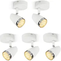 ZMH LED Deckenstrahler 1 Flammig Modern 4W 5er Weiß schwenkbar 350° Deckenleuchte Warmweiß 3000 K für Küche Wohnzimmer Esszimmer Flur