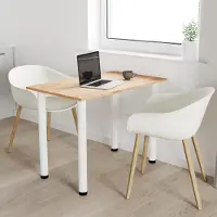 AKKE Gold Craft Esstisch mit weiße beine LxBxH: 80x50x74 cm