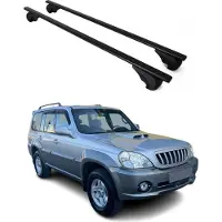 Omtec Dachquerträger für Hyundai Terracan, Baujahre 2001-2007, aus schwarzem Metall