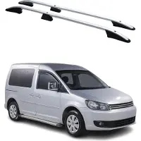 Omtec Dachgepäckträger, Querstange, für VW Caddy 2010-2015, Modell L1, aus Aluminium, grau
