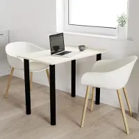 AKKE Vanille Tisch mit schwarze beine LxBxH: 65x65x74 cm