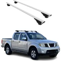 Omtec Dachgepäckträger, Querstange, für Nissan Navara, Baujahr 2005-2014, Farbe: Silber