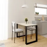 AKKE Vanille LOFT Tisch mit schwarze beine LxBxH: 70x40x75 cm