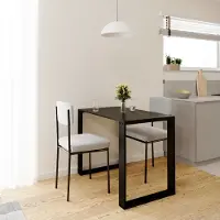 AKKE Stein Black Fosil LOFT Tisch mit schwarze beine LxBxH: 100x60x75 cm
