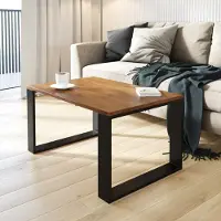 AKKE Antik Eiche Couchtisch mit schwarzen Beinen LxBxH: 60x60x45 cm