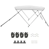 SucceBuy Bimini Top Bootsverdeck Bootdach Sonnenverdeck Hellgrau 3 Bögen 201-213 cm