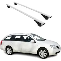 Omtec Dachquerträger für Nissan Primera WP12, Baujahr 2002-2008, Farbe: Silber