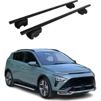 Omtec Dachträger Gepäckträger für Hyundai Bayon 2021-2025 Grundträger ABE Schwarz