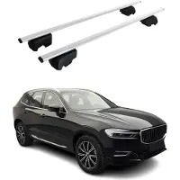 Omtec Dachgepäckträger, Querstange, für Volvo XC60, Baujahre 2017-2021, Farbe: Silber, mit ABE-Zulassung