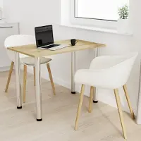 AKKE Artisan Eiche Küchentisch mit chrom beine LxBxH: 100x60x74 cm