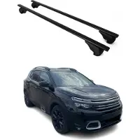 Omtec Dachquerträger für Citroen C5 Aircross, Baujahre 2018-2024, aus schwarzem Metall