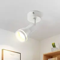 ZMH LED Deckenleuchte Weiß 1 Flammig Deckenlampe GU10 Schwenkbar Modern Wandstrahler Innen Metall für Flur Wohnzimmer Küche Schlafzimmer Ohne Leuchtmittel