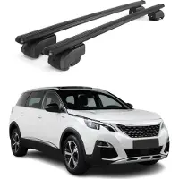Omtec Dachgepäckträger, Querstange, für Peugeot 5008, Baujahr 2017-2023, Aluminium, Schwarz, mit ABE