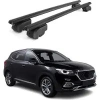 Omtec Dachgepäckträger, Querstange, für MG HS, Baujahr 2018-2023, Aluminium, Schwarz, mit Allgemeine Betriebserlaubnis (ABE)