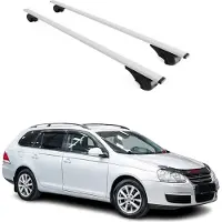 Omtec Dachquerträger für VW Golf VI, Baujahr 2009-2013, aus Stahl, silberfarben