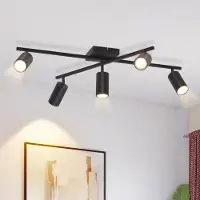 ZMH Deckenstrahler schwarz Deckenleuchte 5 flammig: Spots Deckenlampe GU10 modern Strahler Wohnzimmerlampe SpotleuchteSchwenkbar Deckenspots für Küche Wohnzimmer Schlafzimmer - Ohne Leuchtmittel
