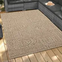 Carpetia In- & Outdoorteppich im Jute-Look in natürlichen Farben Größe - 80 cm Rund