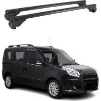 Omtec Dachträger für Fiat Doblo 2010-2024 Gepäckträger Grundträger Alu Schwarz 2x