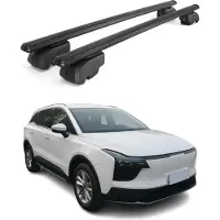 Omtec Dachquerträger für Aiways U5, Baujahre 2020-2023, Aluminium, Schwarz, mit Allgemeine Betriebserlaubnis (ABE)