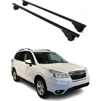 Omtec Dachquerträger für Subaru Forester, Baujahre 2013-2018, aus schwarzem Metall
