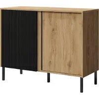 AX Living Kleine Kommode Mikasso – 100cm Breite Design Eiche/Schwarz