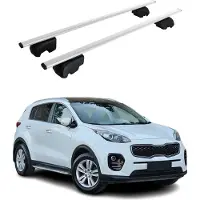 Omtec Dachgepäckträger, Querstange, für Kia Sportage, Baujahre 2015-2021, Farbe: Silber, mit ABE-Zulassung
