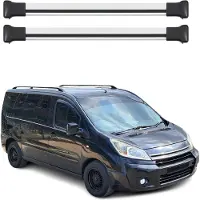 Omtec Dachquerträger für Citroen Jumpy, Baujahr 2006-2016, aus Aluminium, Farbe Grau