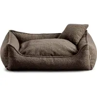 POOM Hundebett Grosse Hunde Bear - Hundekissen Waschbar - Inklusive kleines Kissen - Farb- und Größenwahl (S - 65x55, Braun)