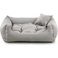 POOM Hundebett NEO – Bequeme Hundeliege aus strapazierfähigem Stoff, langlebiges Hundekissen in hoher Qualität (XL - 100x75, Grau)