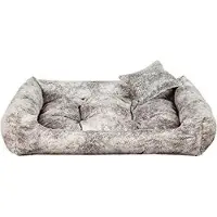 POOM Hundebett EKO – Elegantes Hundesofa aus Ökoleder, pflegeleichte Hundeliege und langlebiges Hundekissen in hoher Qualität (3XL - 130x110, Marmuriert)