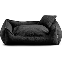 POOM Hundebett Kleine Hunde Bear - Hundekissen Waschbar - Inklusive kleines Kissen - Farb- und Größenwahl (XXL - 110x90, Schwarz)