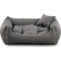 POOM Hundebett NEO – Bequeme Hundeliege aus strapazierfähigem Stoff, langlebiges Hundekissen in hoher Qualität (2XL - 110x90, Ashgrau)