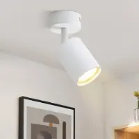 ZMH LED Deckenstrahler 1 Flammig Deckenlampe Deckenleuchte U10 Metall Deckenspots Schwenkbar 330° Strahler für Wohnzimmer Schlafzimmer Flur Weiß