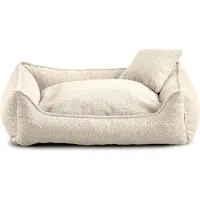 POOM Hundebett Grosse Hunde Bear - Hundekissen Waschbar - Inklusive kleines Kissen - Farb- und Größenwahl (XS - 55x45, Creme)