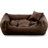 POOM Hundebett NEO – Bequeme Hundeliege aus strapazierfähigem Stoff, langlebiges Hundekissen in hoher Qualität (3XL - 130x110, Braun)