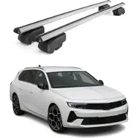 Omtec Dachgepäckträger, Querstange, für Opel Astra Sports Tourer, Baujahre 2021-2023, Farbe: Grau, mit ABE-Zulassung