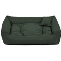 POOM Hundebett NEO – Bequeme Hundeliege aus strapazierfähigem Stoff, langlebiges Hundekissen in hoher Qualität (S - 65x55, Flaschengrün)