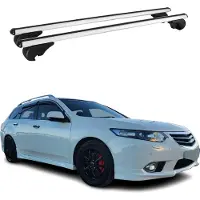 Omtec Dachquerträger für Honda Accord Tourer, Baujahr 2003-2008, aus Aluminium, silberfarben