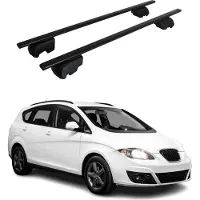 Omtec Dachgepäckträger, Querstange, für Seat Altea XL, Baujahr 2006-2015, schwarze Farbe, mit ABE-Zulassung