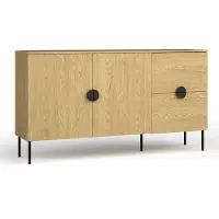 AX Living Große Kommode Brunelli 160 cm Eiche Baltic Kommode modern
