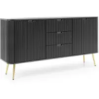 AX Living Schubladenschrank Kommode Salvia KS168 168 cm breit Schwarz